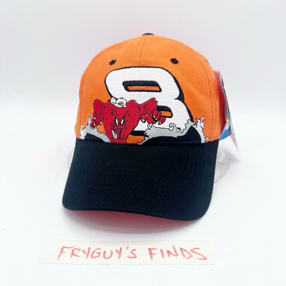 VTG Y2K NASCAR Dale Jr #8 Looney Tunes Gossamer Orange Blk Hat Chase Authentics